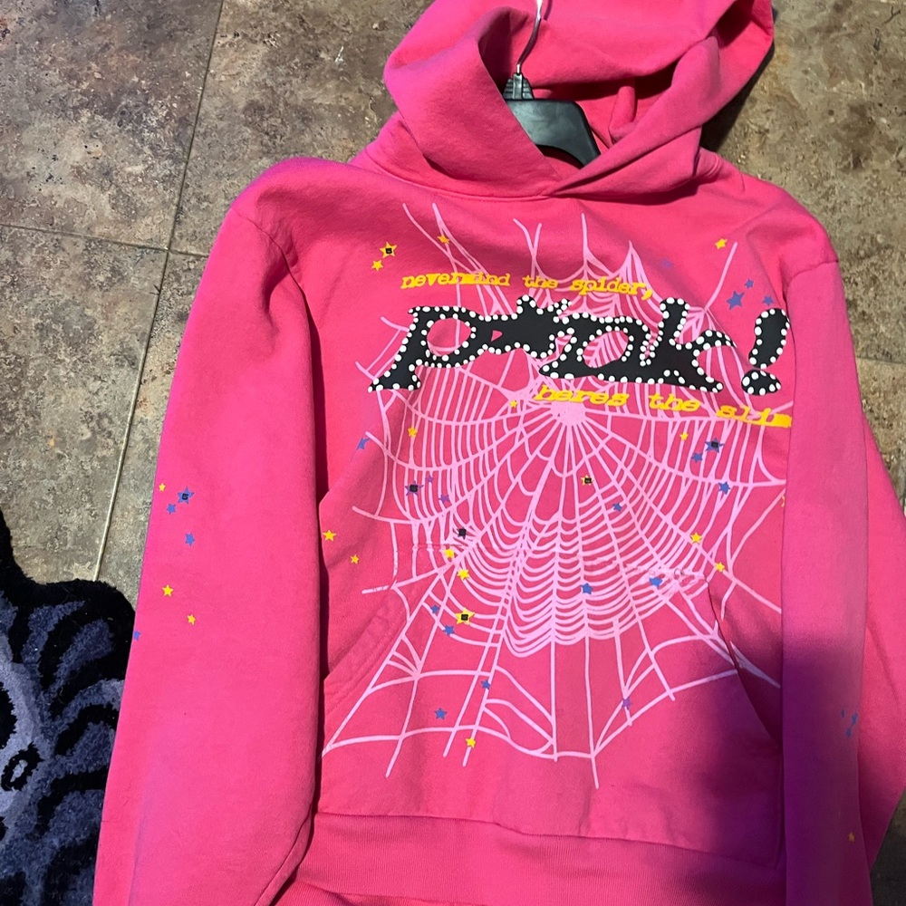 PINK SP5DER HOODIE